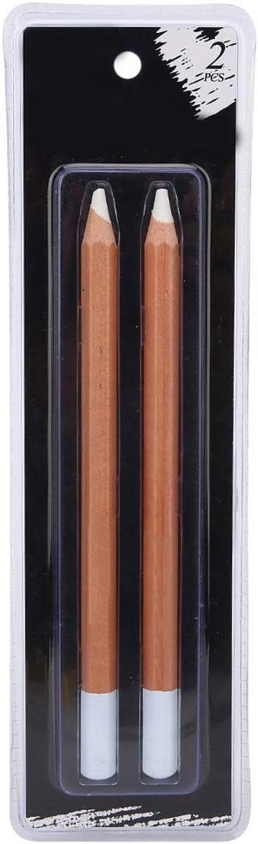 SnelShoppen - White Charcoal Pencil, Houtmateriaal Kleurpotloden, 17.5cm, Geschikt voor Kinderen en Volwassenen, Eco-vriendelijk, Tekenpotloden, Creat