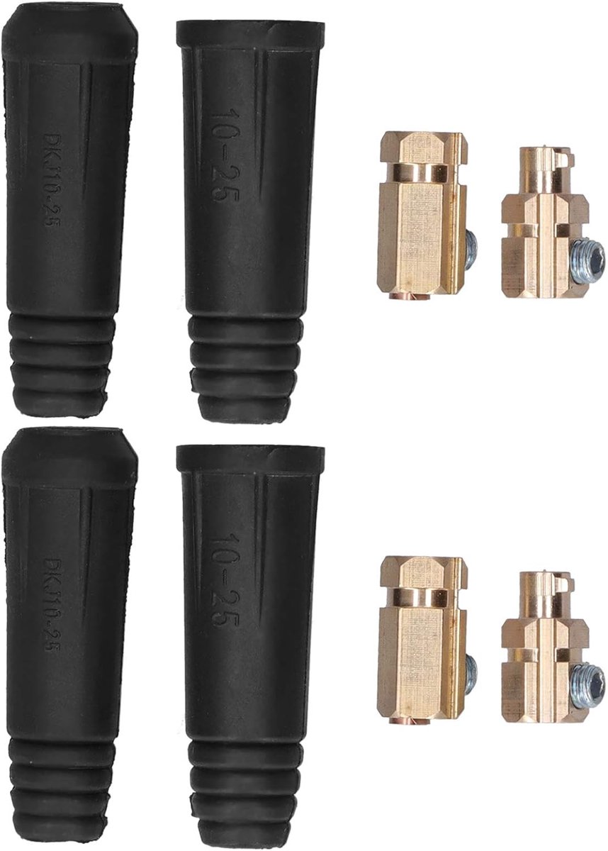 SnelShoppen - Laslijnconnector, Kabelconnector, Laslinkconnector Plugfittingen voor 10-25 mm² Kabel, Dkj10-25, Rubber en Messing met Snelle Aansluitin