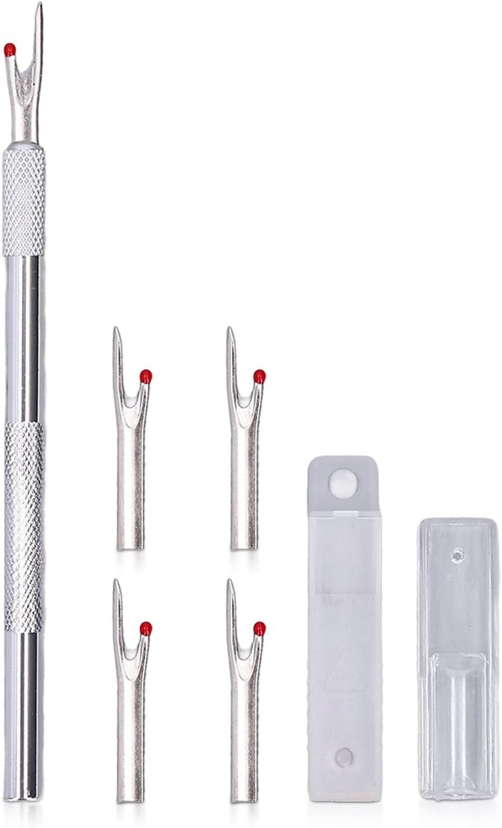 Seam ripper kit - carbonstalen naaigaren cutter - 5 vervangende mesjes - ideaal voor precisiewerk - ShopVlot