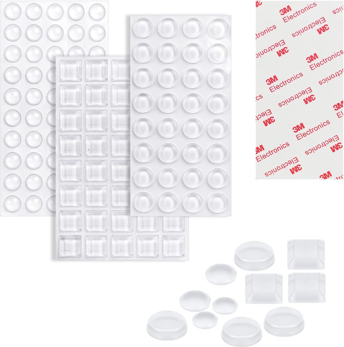 SnelShoppen - Transparante Siliconen Pads 172 Stuks, Dempende Bumper Pads voor Deuren en Meubels, Zelfklevende Geluidsdempers, Diverse Maten en Vormge