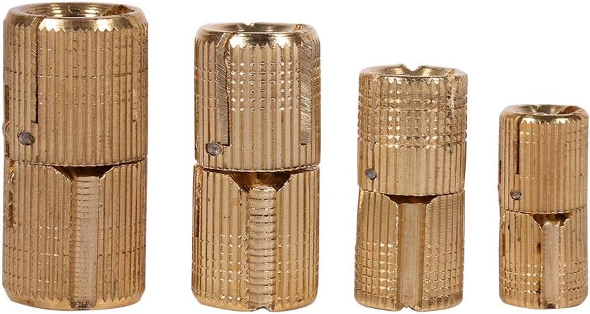 SnelShoppen - 4 Stuks Onzichtbare Barrel Scharnieren Goud Messing Verborgen Scharnier voor DIY Sieraden Doos Craft (12mm)