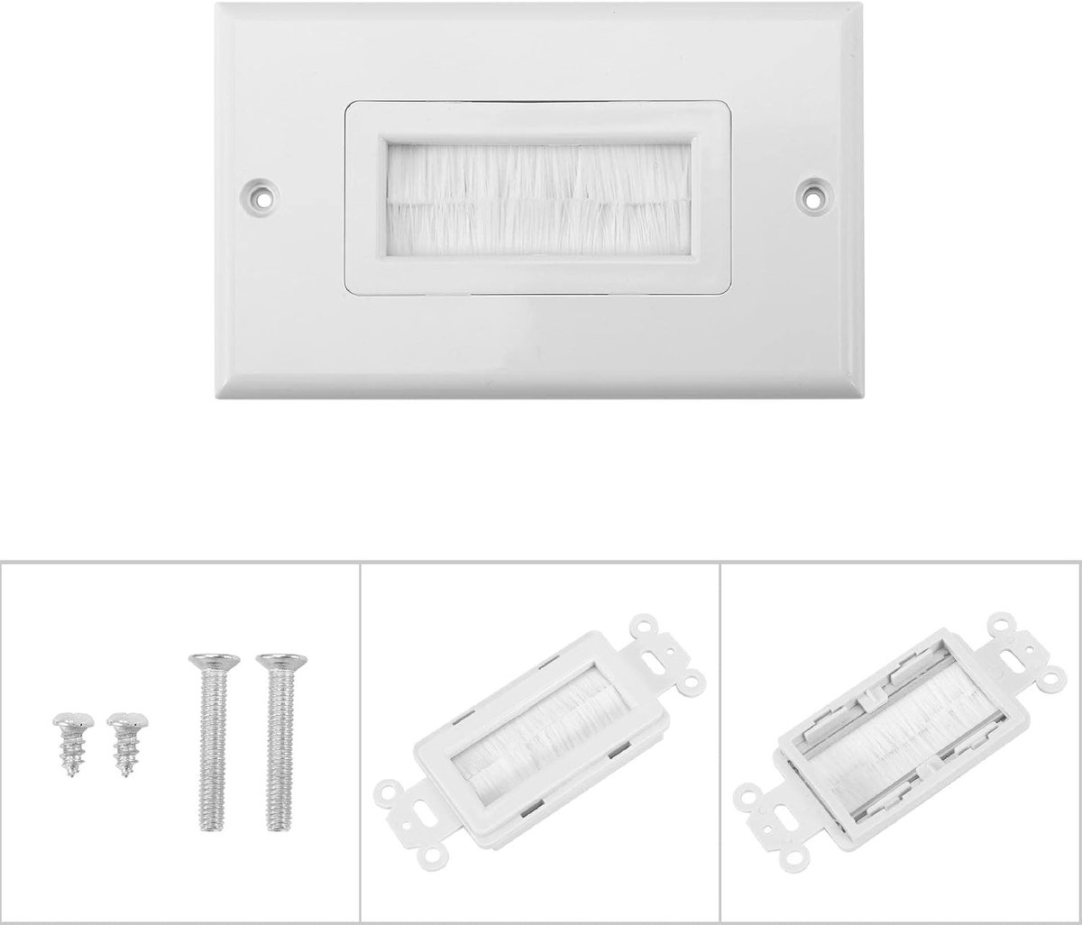 SnelShoppen - Kabeldoorvoer, Ingangskabel, Borstel, Kunststofplaat, Stofdicht, Wandborstel voor Speakerkabels, HDMI-kabels of Netwerkkabels