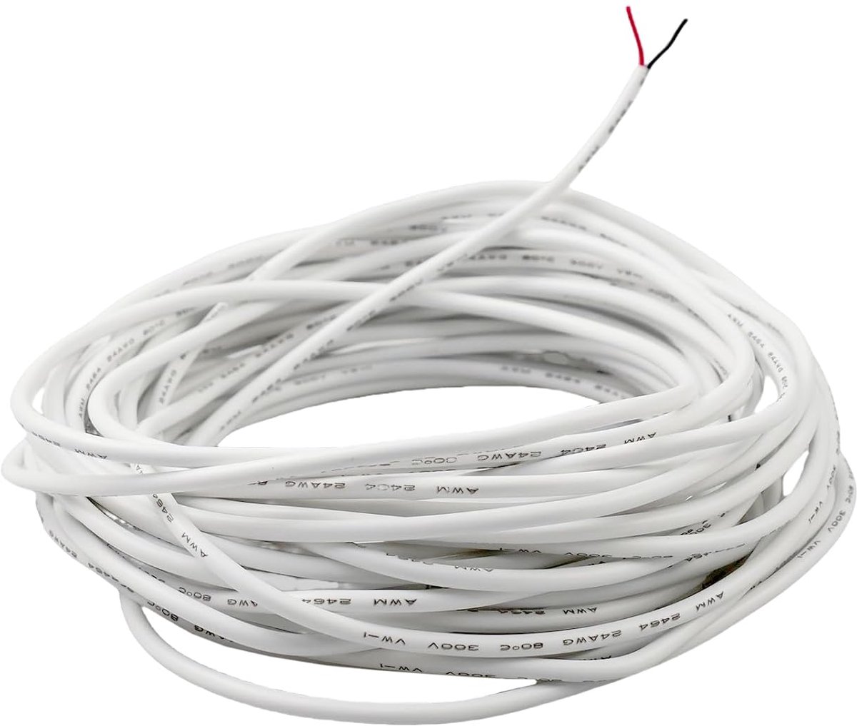 SnelShoppen - 10m Wit Elektrisch Kabel, 24 AWG Flexibele PVC Kabel met 2 Geleiders, Hoge Temperatuurbestendigheid, Koper Draad voor Kleine Huishoudeli