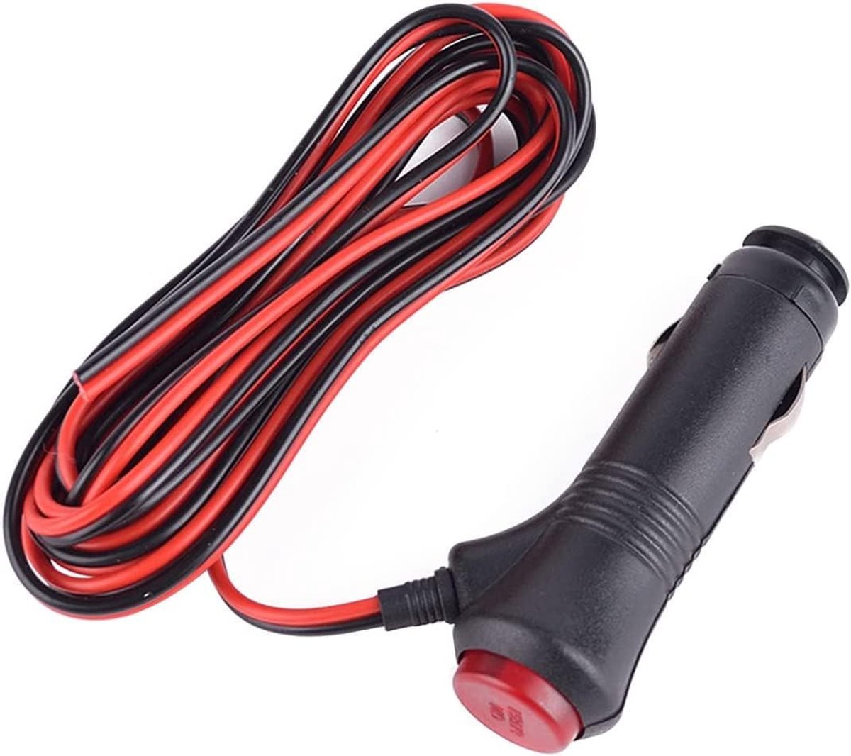 SnelShoppen - Universele Sigarettenaansteker Plug 12V/24V met Aan/Uit Schakelaar, 3 Meter Kabel, Geschikt voor Diverse Toepassingen
