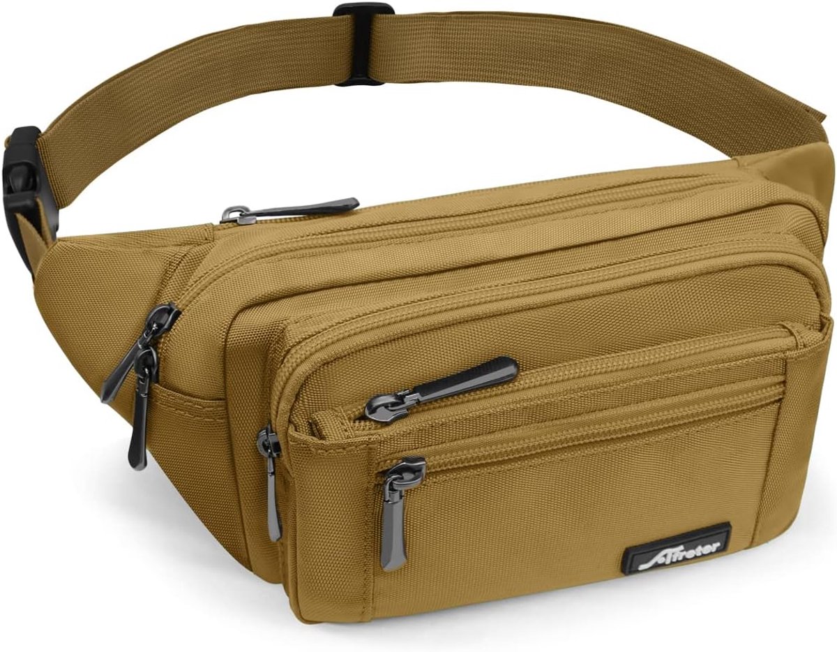 HNOOM Waist Bag for Men and Women, Fashionable Waist Bag with Rain Cover, Large Chest Bag, Nylon Sports Bag, Outdoor - ShopVlot