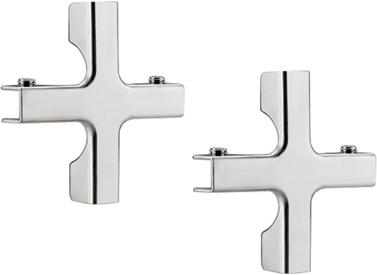 SnelShoppen - Glass Connector 2 Stuks RVS Glasklem Glasklemmen Beugel voor 5-10mm Dikke Glas, DIY Visvijver, Glazen Windbescherming, Glazen Displaykas