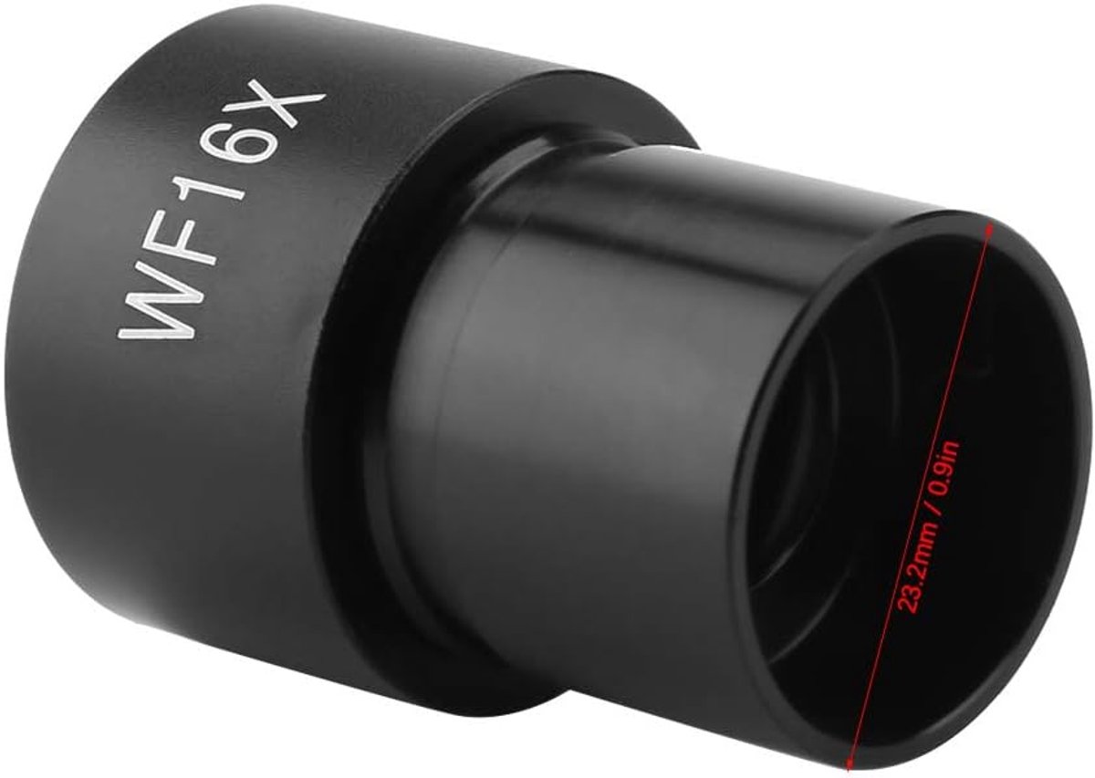 SnelShoppen - Microscoop Oculairs 23.2mm - 16x Vergroting - Hoogwaardige Optische Lenzen - Metaal - Geschikt voor Biologische Microscoop - Helder en D