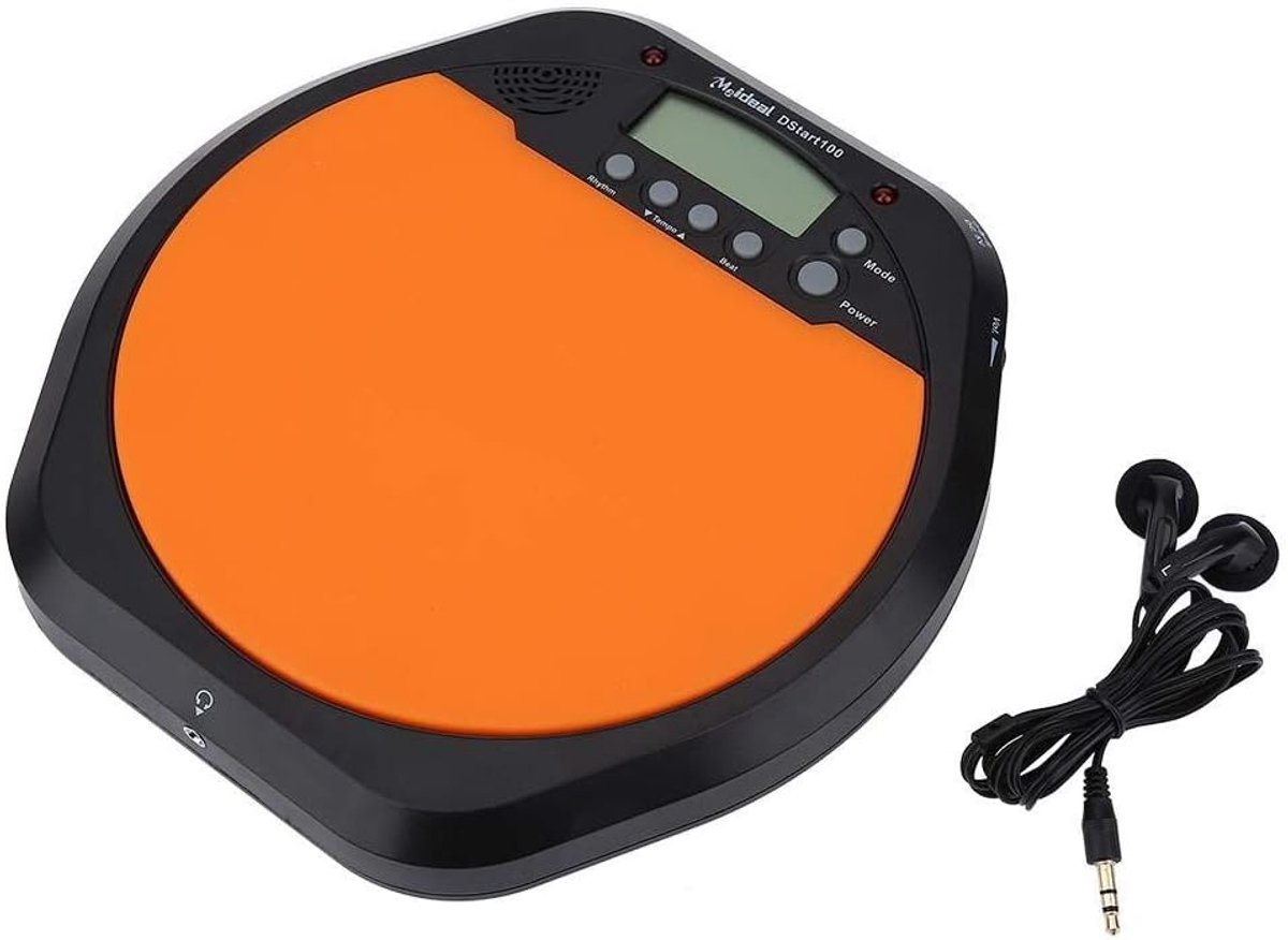 SnelShoppen - Elektronische Drum Pad Digitale Oefenmeter Metronoom Drum Machine met LCD Display en Oortjes voor Muziektraining en Oefening