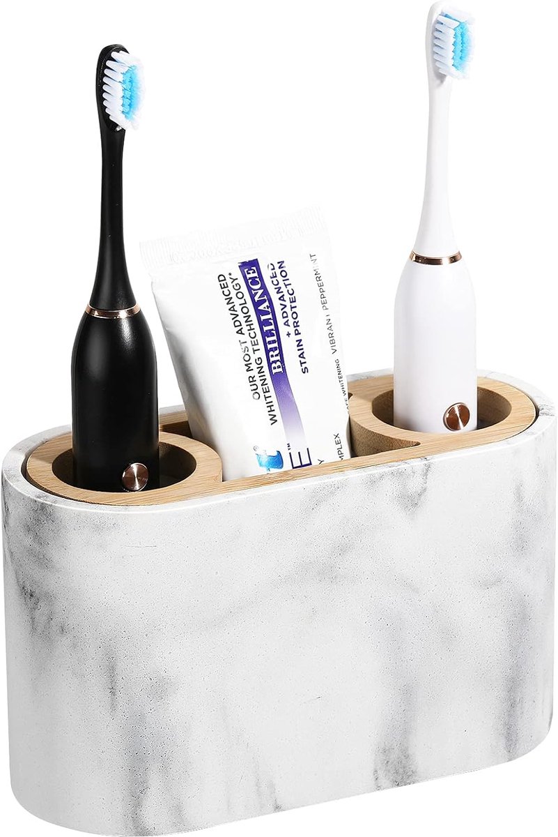 SnelShoppen - Toothbrush Holder, Hoogwaardige Tandenborstel Organizer, Badkameropslag voor Elektrische Tandenborstel, Tandpasta, Scheermes, Kam - Grij