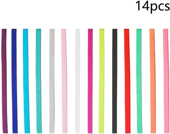Set van 14 Elastische Sport Haarbanden, Antislip, Rekbaar en Dun voor Hardlopen, Yoga en Voetbaltraining — afbeelding 4