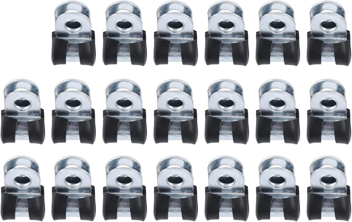 SnelShoppen - Set van 20 Slangklemmen 304 RVS Kabelklemmen Corrosiebestendig Herbruikbaar R-Type Hoepel Pijpklem (12mm)