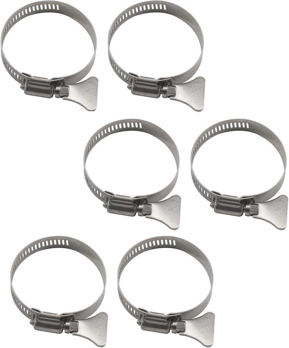 SnelShoppen - 65-89mm Draadklemmen Verstelbare Slangklemmen 304 Roestvrij Staal (6 Stuks) voor Tuin, Keuken, Auto en Meer