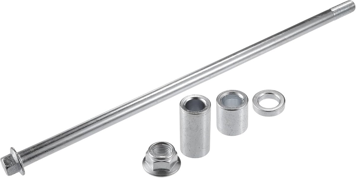 SnelShoppen - Voorwielas Achterwielas Met Bushing En Schroef M12 330mm Voor Dirtbike Scooter ATV Staal Legering Zilver