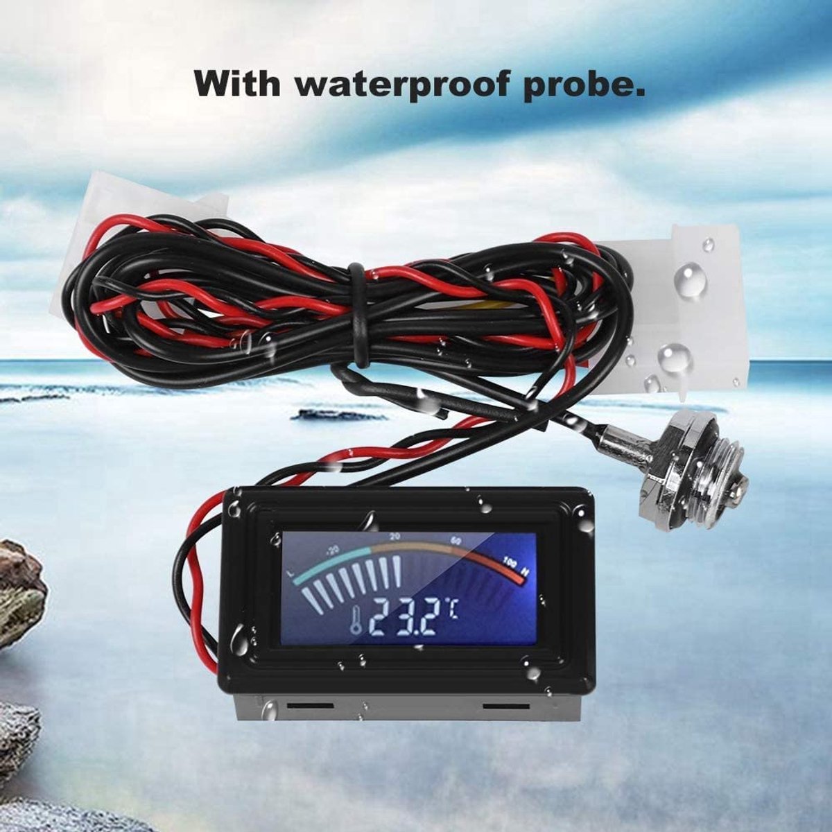 SnelShoppen - Pointer Display Thermometer met Waterdichte Sonde, PC G1/4 Draad Waterkoelsysteem Temperatuur Meter voor Computer Laptop, -50 tot 110 Gr