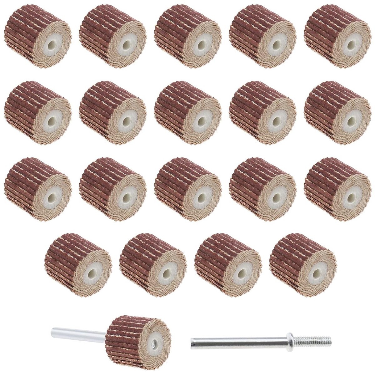 SnelShoppen - 20 Stuks 600 Grit Flapwiel Schuurpapier Schuurdisc voor Draaigereedschap met Lange Handgreep Mandrel 13x12x3mm - Polijstgereedschap Acce
