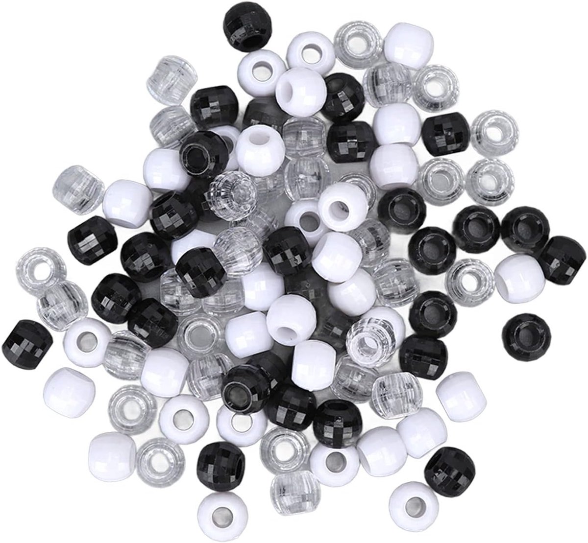 SnelShoppen - 100 Stuks Haarbedels Plastic Transparant Haarverlenging Linkbedels voor DIY Haarvlechten, Haaraccessoires, Armbandbedels, Haarverlenging