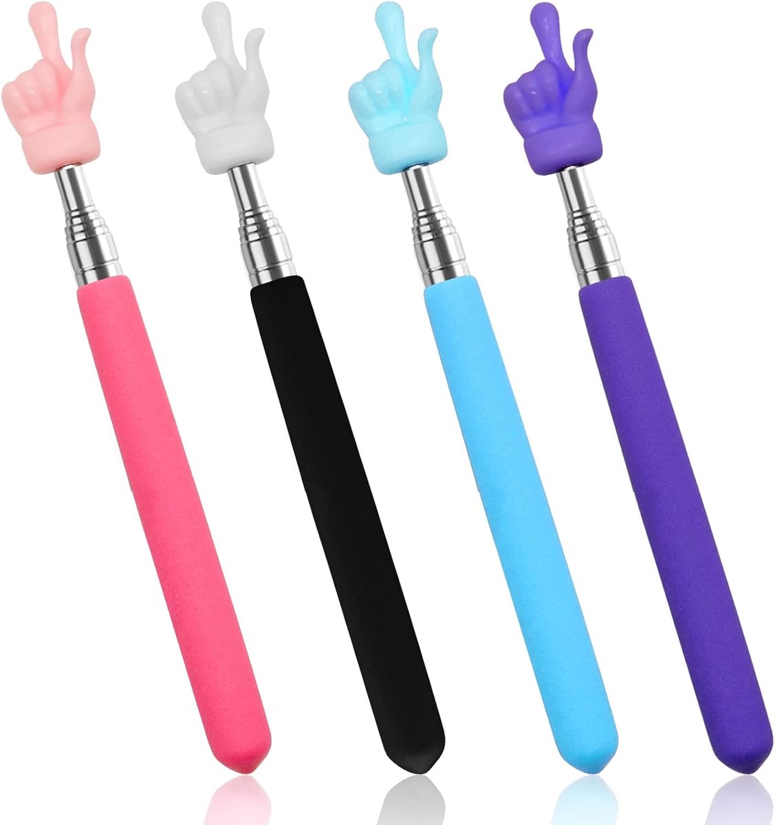 SnelShoppen - 4Pcs Telescopische Leraar Pointer, Mini Uittrekbare Hand Pointer, Retractabele Klas Pointer voor Basisschool en Kleuterschool, Kleurense