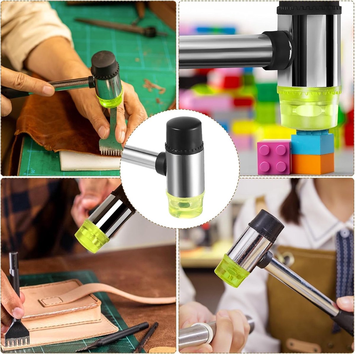 SnelShoppen - 2 Set M10x1 Draad Rubber Impactkoppen, Vervangonderdelen voor Hamer Gereedschap, Gele en Zwarte Rubberen Hamer voor Installatie en Demon