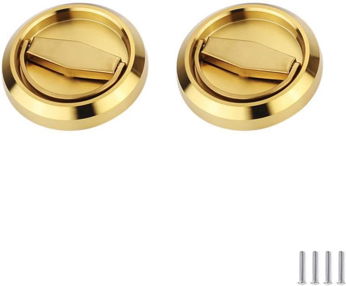 2Pcs Countersunk Door Handle Round Flush Pull Handle Cabinet Door Latch Handle Drawer Knobs Stainless Steel Cup Ring - ShopVlot