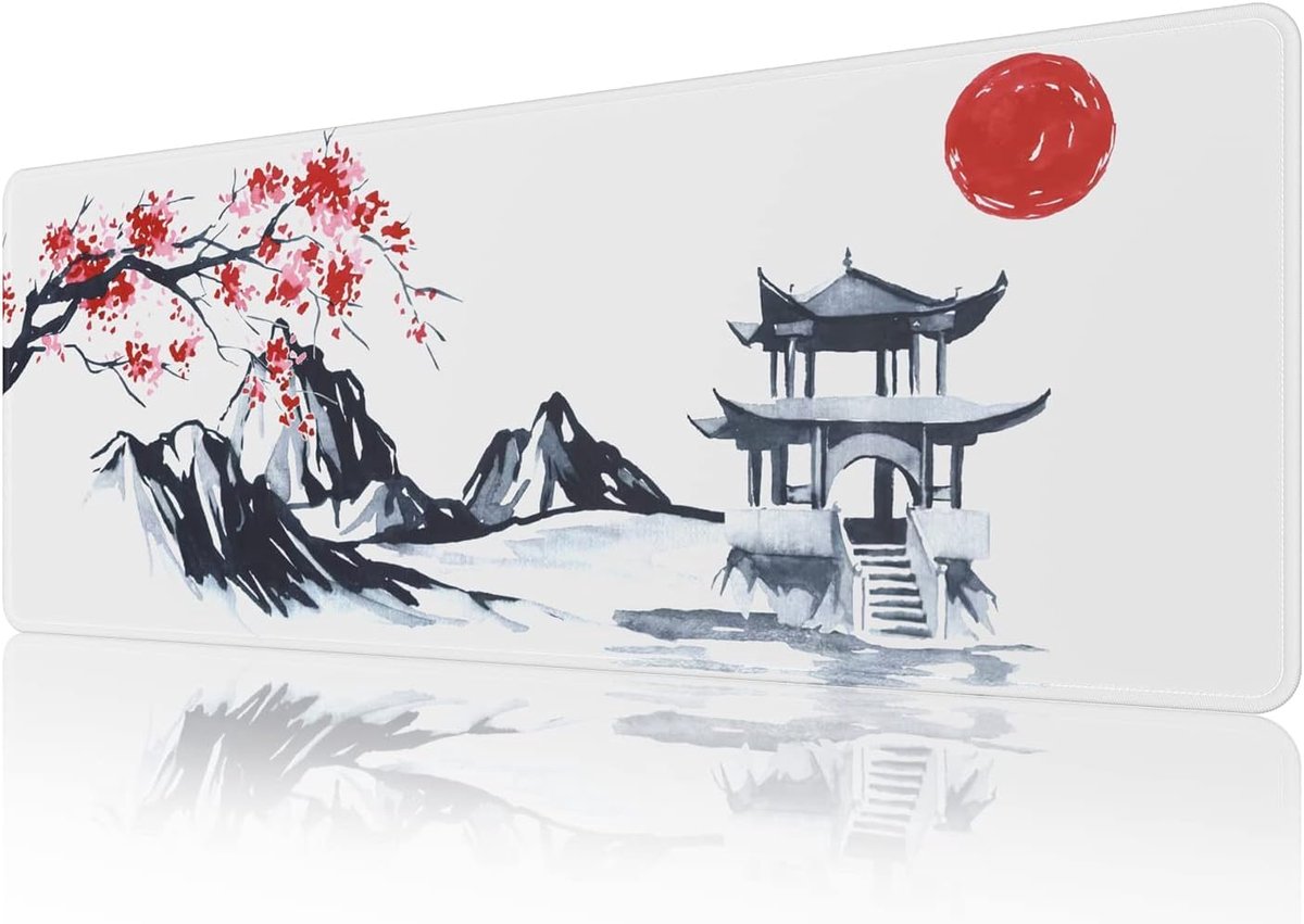 SnelShoppen - Grote Gaming Muismat 800x300mm - Japanse Kersenbloesem - Stitched Edges - Antislip Rubber Onderkant - Desk Mat - Ideaal voor Thuis en Ka