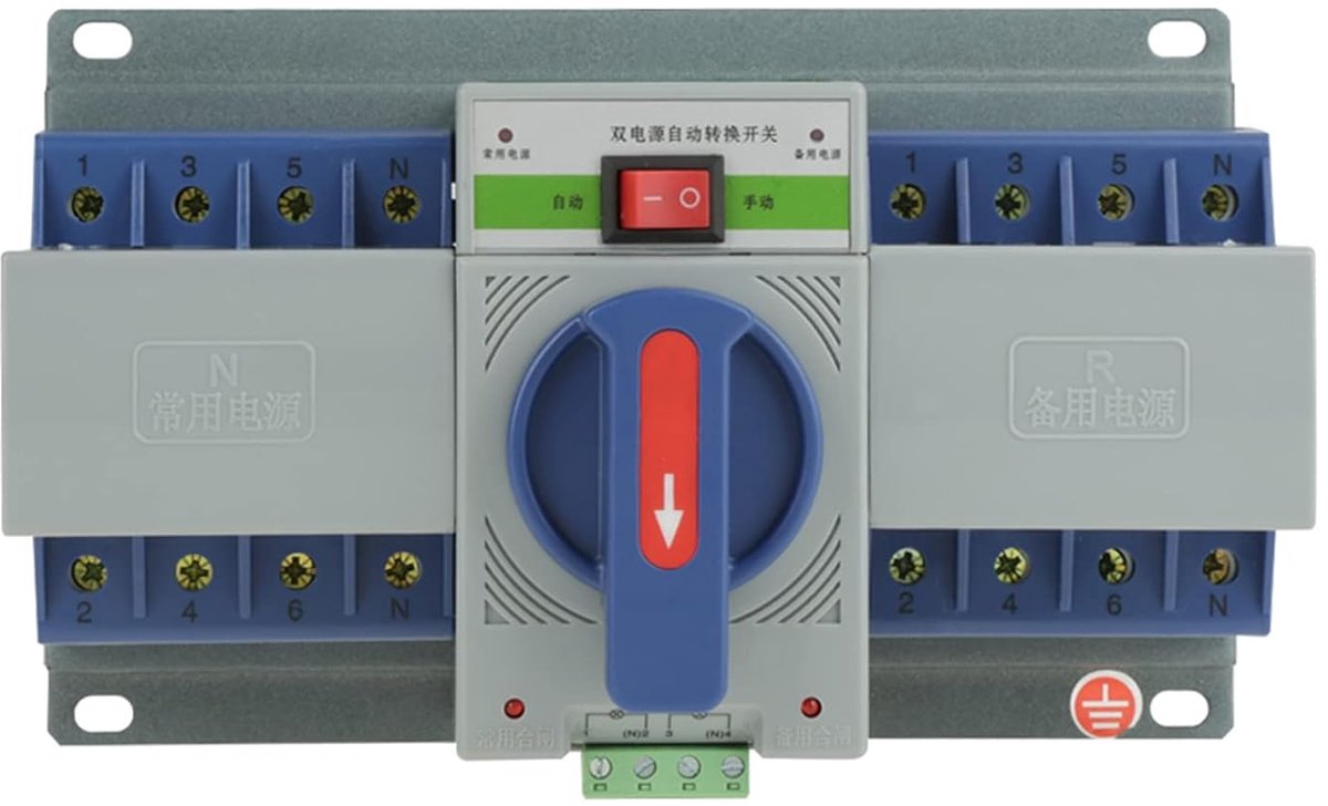 SnelShoppen - 400V 63a 4P Dual Power Automatische Inverter, Dual Power Generator Inverter met EPS Brandveilig Voedingsinterface voor Betrouwbare Stroo