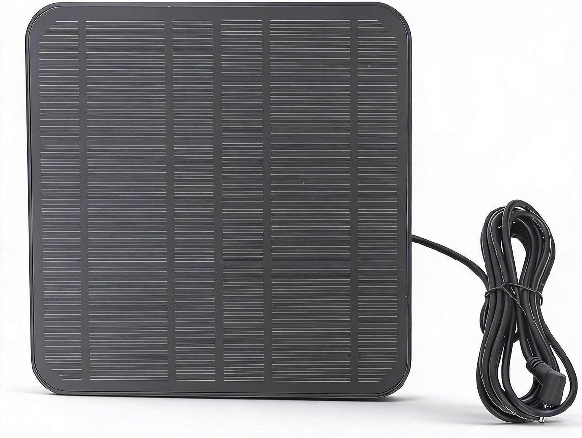 SnelShoppen - 12W 6V Zonnepaneel Kit, Draagbare Wandgemonteerde Zonneoplader voor Stick Up Cam Accu, DC 3.5 X 1.35, 9.8ft Kabels, Zonnepanelen voor Ci