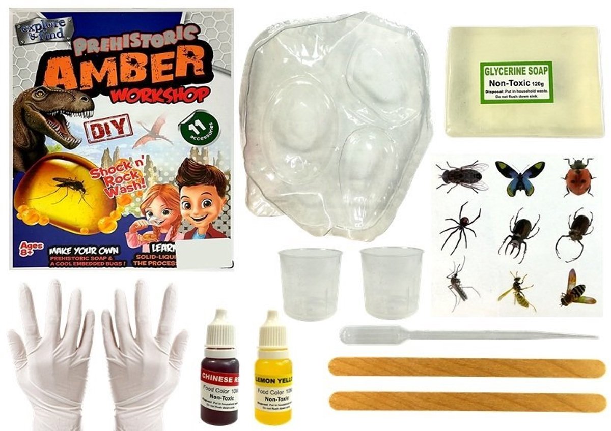 Prehistorie creatieve set Creëer amberkleurige insecten - UNI