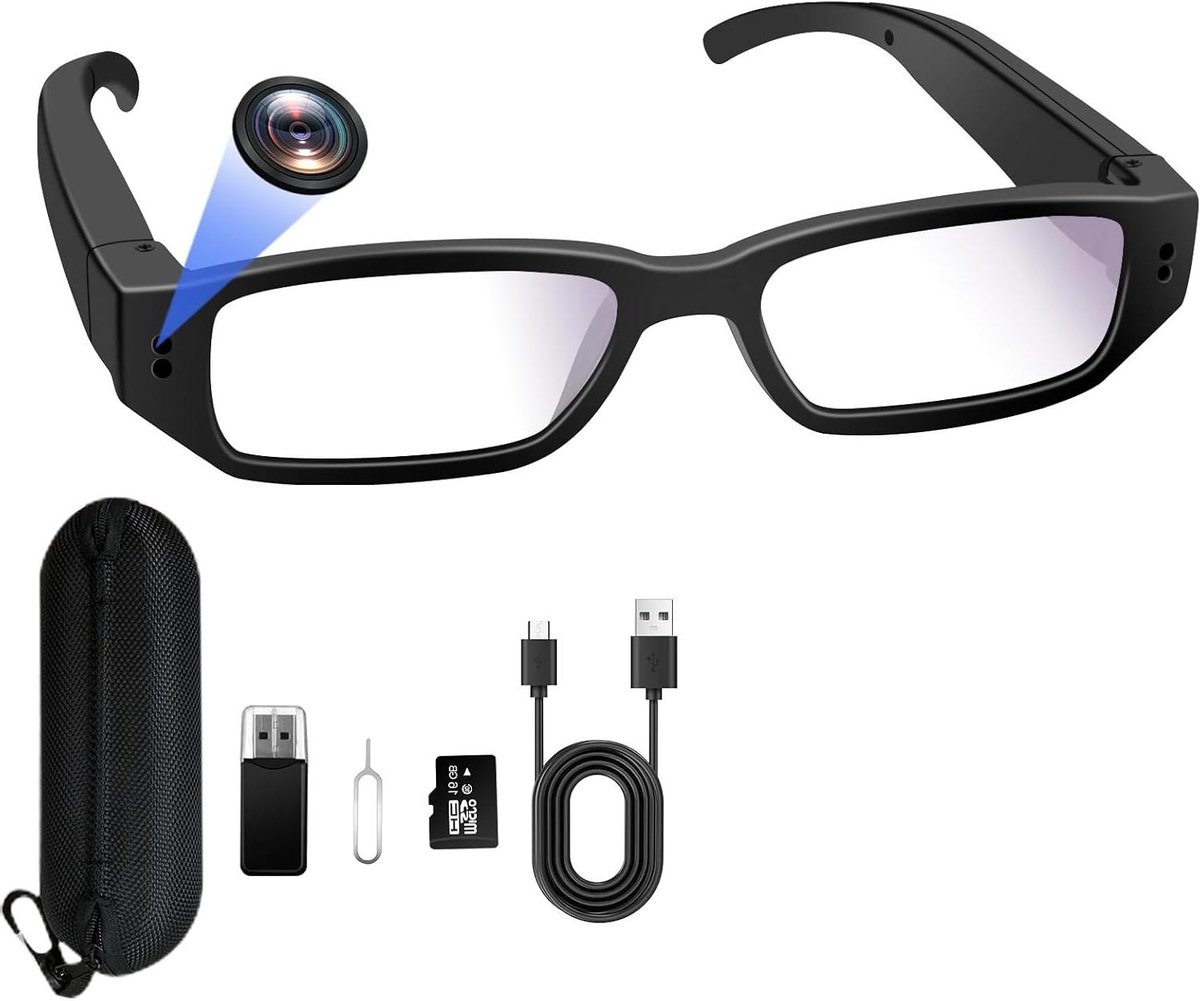 Bril met camera - Actiecamera bril - Outdoor activiteiten - HD 1080p opnames - 16 GB kaart - Zwart