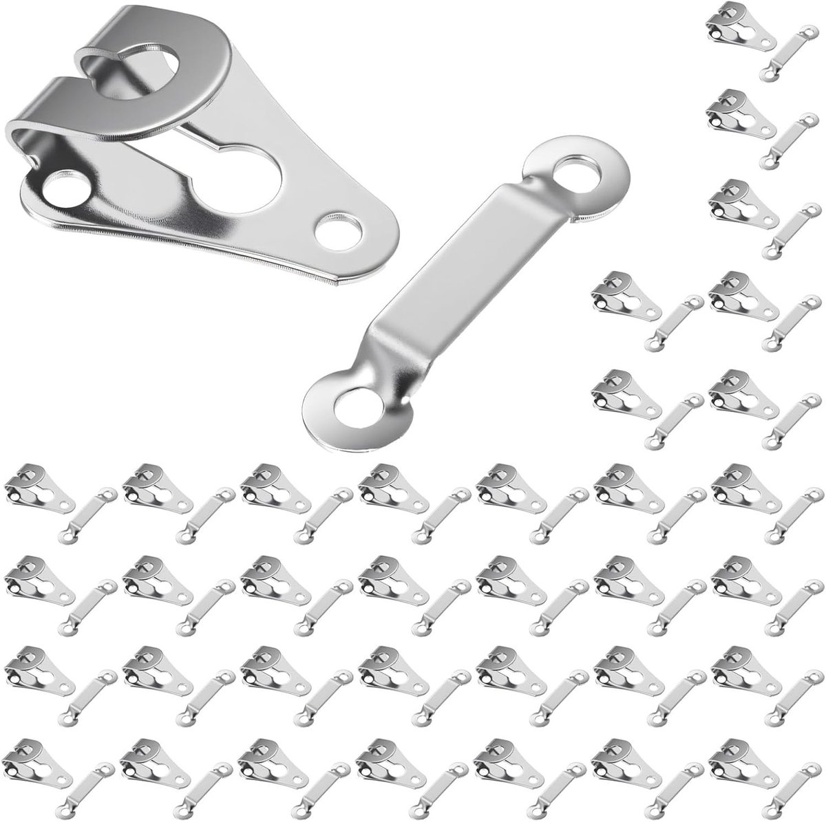 40 sets broeksluithaken in zilver, metalen sluitingen voor broeken, kleding en naaiprojecten