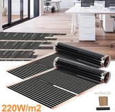 Infrarood Vloerverwarming Folie Geschikt voor Vloerkleed 2 m² 220 W/m² 0,338 mm 2 Stuks met Aansluitaccessoires