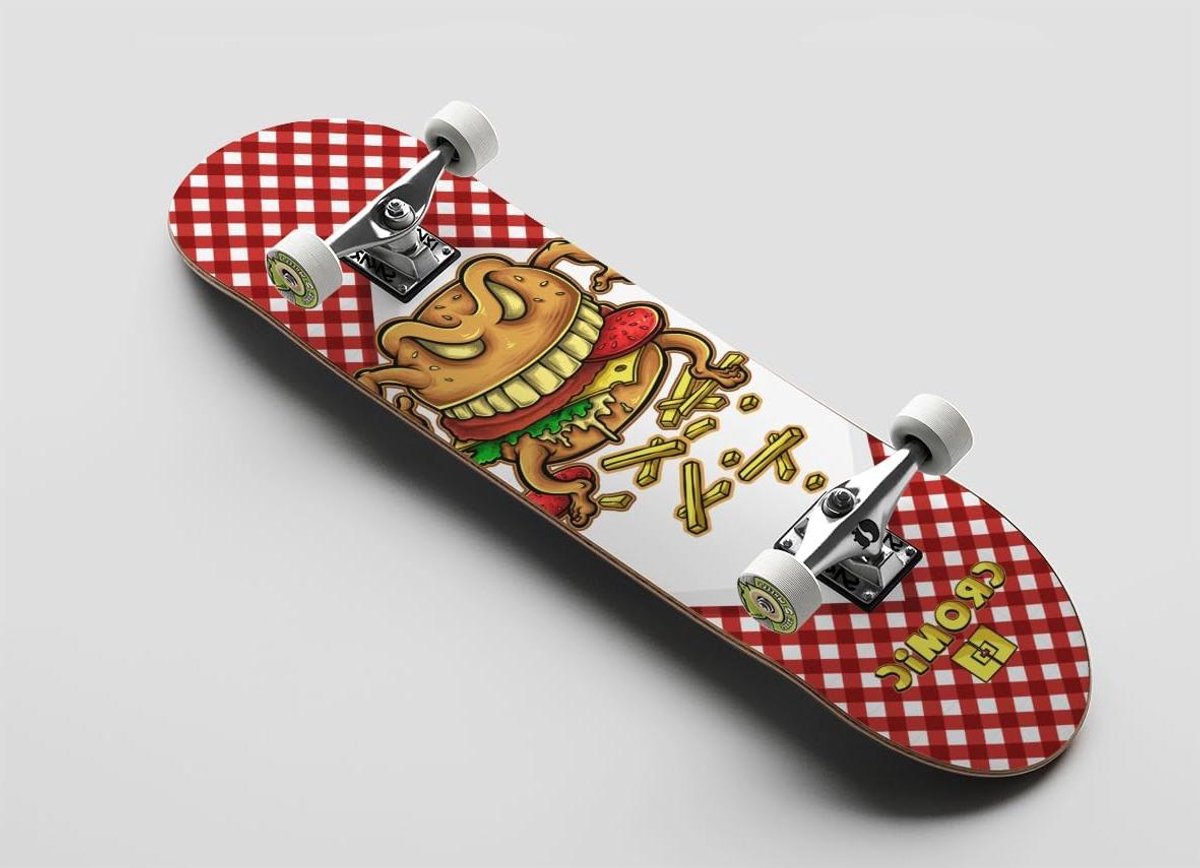Skateboard Compleet Skatebord Burger Skateboarden Straat Cromic Burger Design 7.875 inch