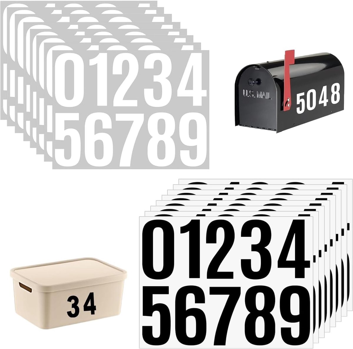 Nummerstickers 10 cm - Zelfklevend Vinyl - Weerbestendig - Ideaal voor Huisnummers - ShopVlot