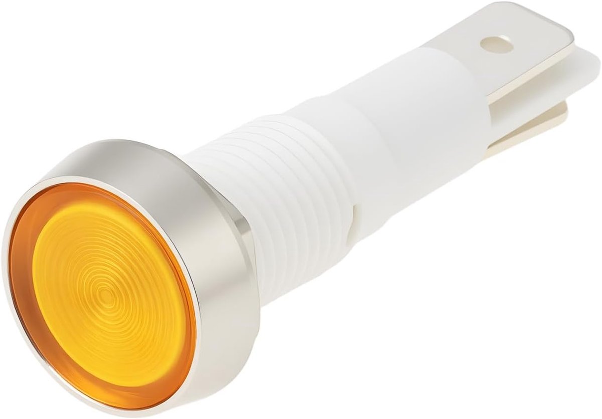 SnelShoppen - Amber Gele Neon Indicatorlamp 230V 10mm Geschikt voor Oven, Duurzaam Neon Materiaal voor Keuken, Duidelijke Statusweergave