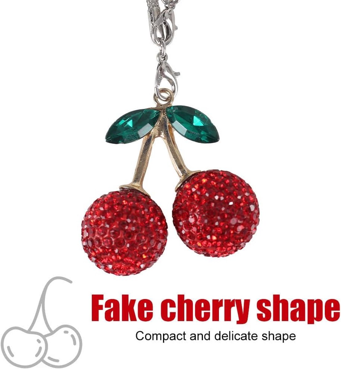 SnelShoppen - Hangdecoratie Auto, Kersvormige Auto Accessoires, Glitterende Rhinestone Hangpendant voor Auto Spiegel, Compacte Home Decoratie