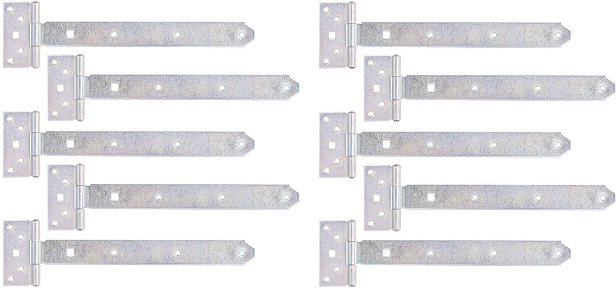Alberts 844356 kruisscharnier | met ingeperste stift | galvanisch verzinkt, gechromateerd | band 292 x 34 mm | scharnier 90 x 45 mm | Set van 10