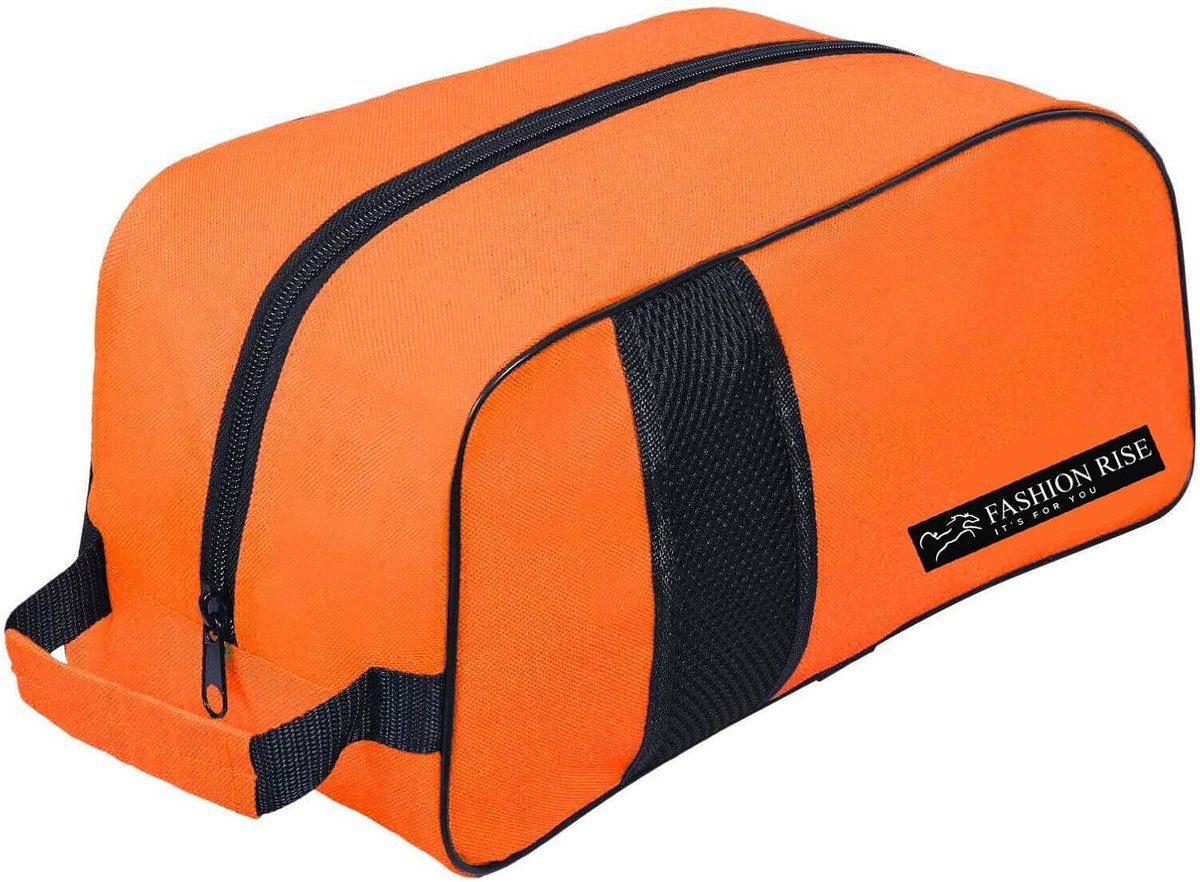 SnelShoppen - Waterdichte Sport Boot/Schoenen/Reistas voor Voetbal Cricket Rugby Golf Toilettas Gym voor Mannen/Vrouwen, Oranje, 40cm x 20cm x 13cm, S