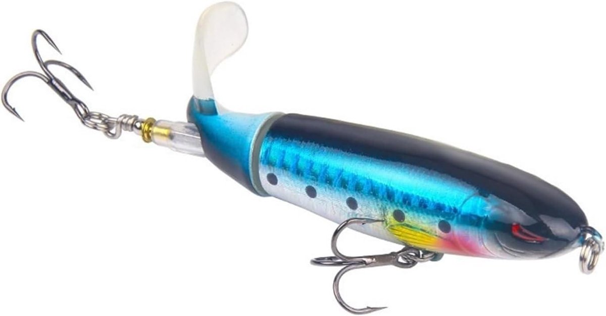 Whopper Popper Kunstaas - Topwater Lokaas Visgerei - Vissen Vangen - Zachte Roterende Staart - 10 cm - Meerdere Kleuren