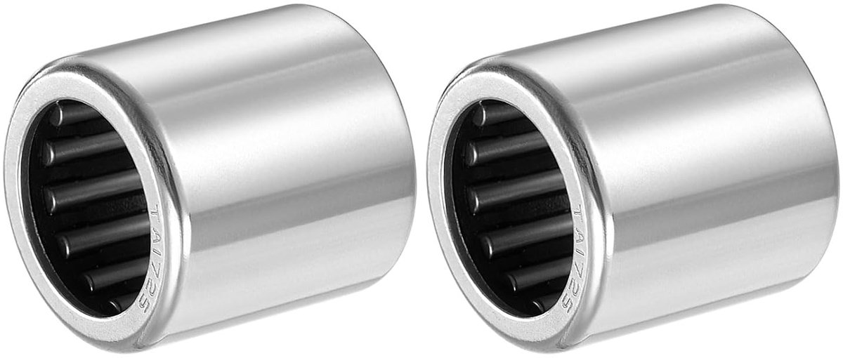SnelShoppen - Needle Lager 17mm ID x 24mm OD 25mm Hoogte 2 Verpakkingen, Chroom Staal Open Eind Axiale Lagertjes voor Industrieel Gebruik