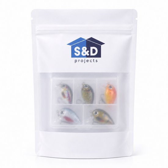 S&D - Set van 5 Mini Crankbaits - 3cm/1,5g - Drijvend Kunstaas met Opbergdoos van S&D — afbeelding 4