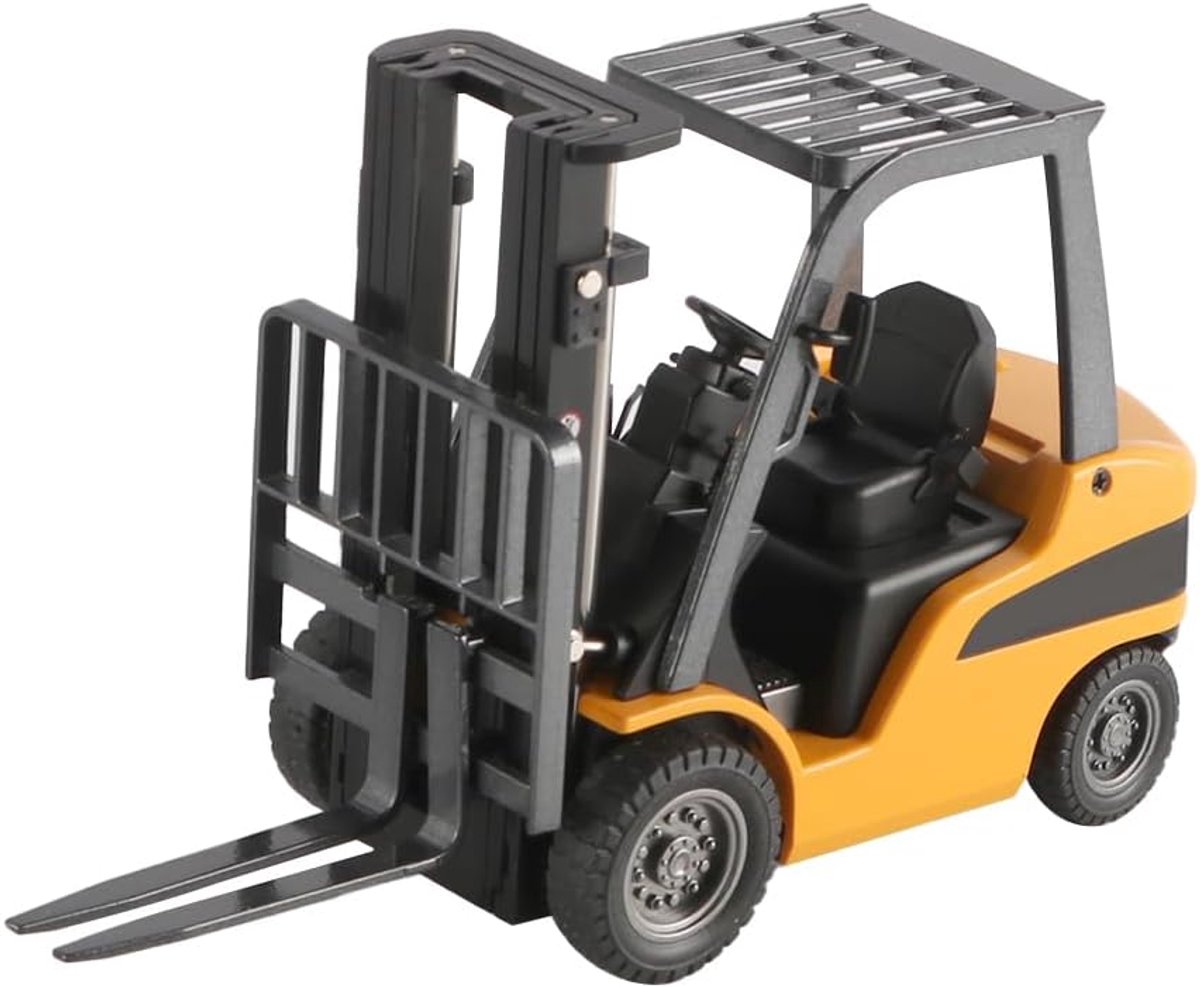 SnelShoppen - Forklift Model 1:50 Schaal Model Engineering Voertuig Aluminium Heftruck Model met Rubber Banden en Gedetailleerde Afwerking