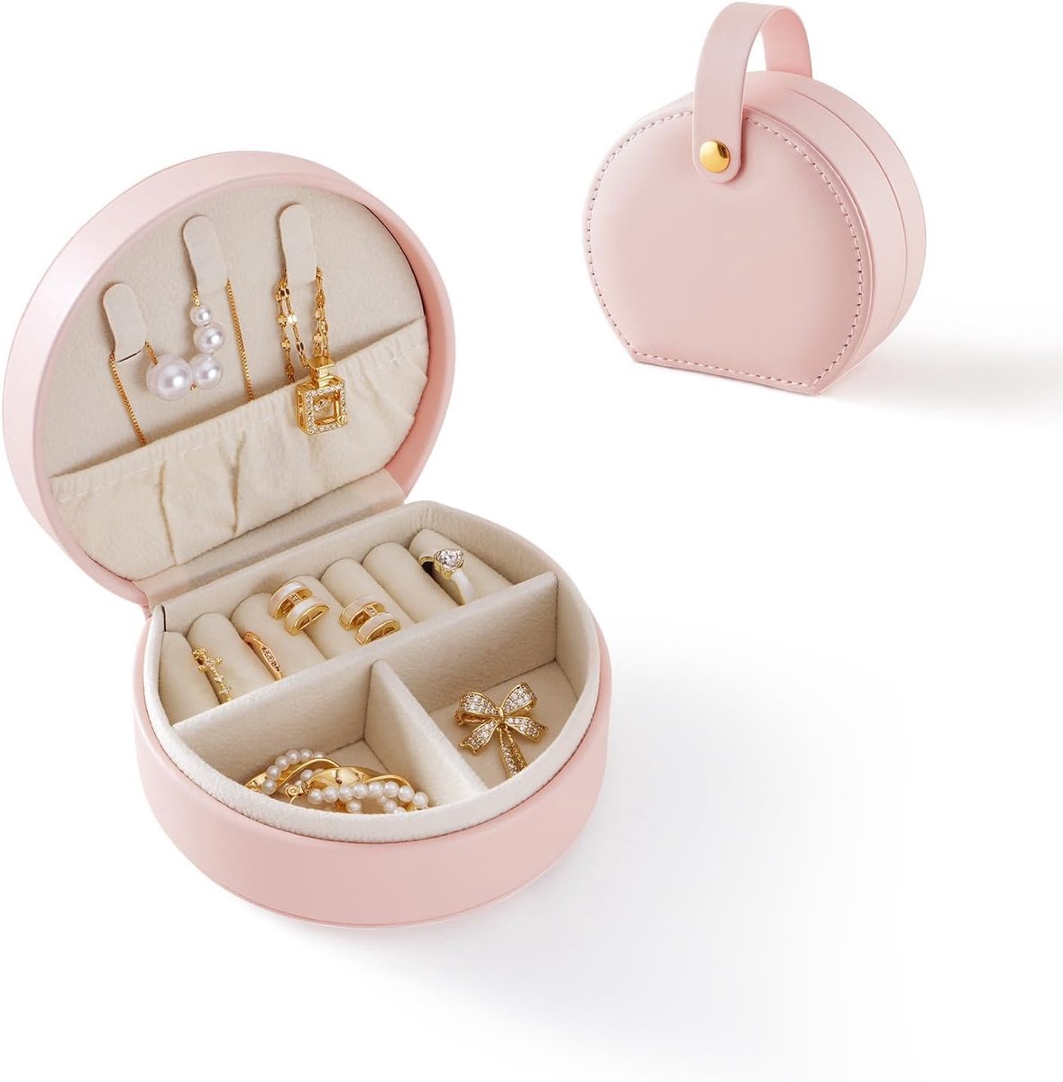 Jewellery Holder for Women, Mini Jewellery Box for Travel, Jewellery Box, Organiser, Large Jewellery Box for Travel - ShopVlot