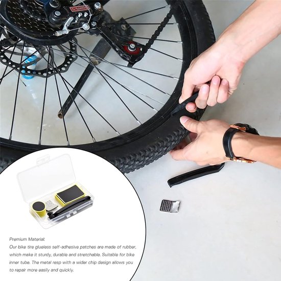 Fietsband Reparatie - Lekke Banden - Onderweg Herstellen - Lijmloze Patches - 30 Stuks - Zwart — afbeelding 2