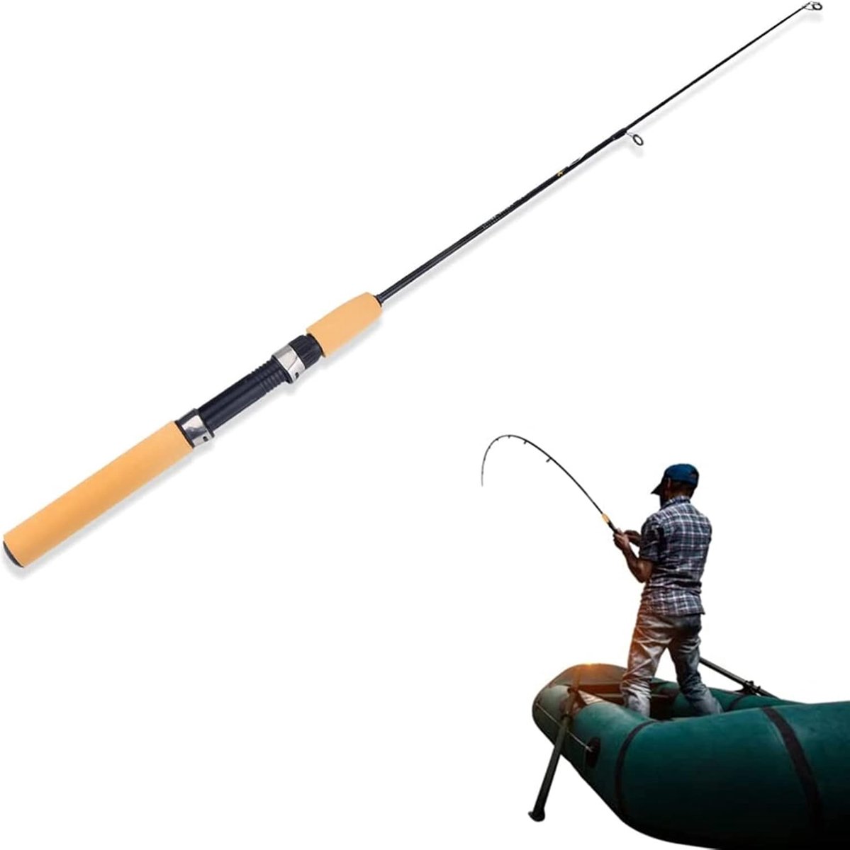 Dioche Telescopische hengel, ijshengel buiten draagbare winterhengel Carbon intrekbare mini-hengel - ShopVlot