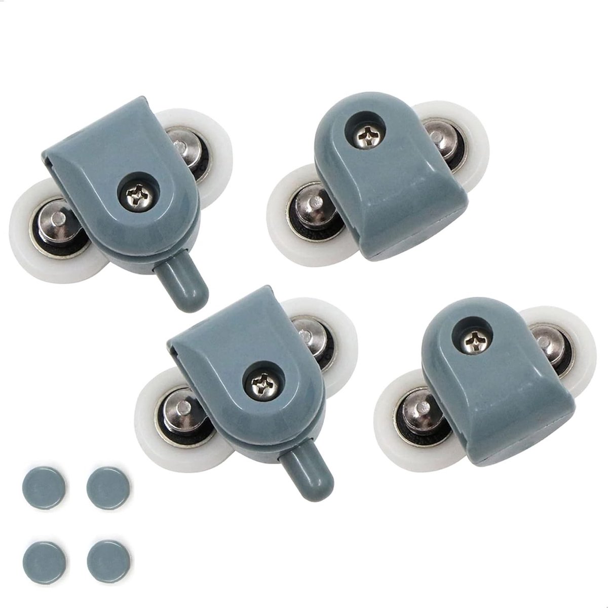 Set van 4 Douchedeur Rollen met Dubbele Wielen van 25mm voor Glazen Douchecabines en Schuifdeuren - Duurzame en Betrouwbare Deuroplossingen voor Gemakkelijk Gebruik