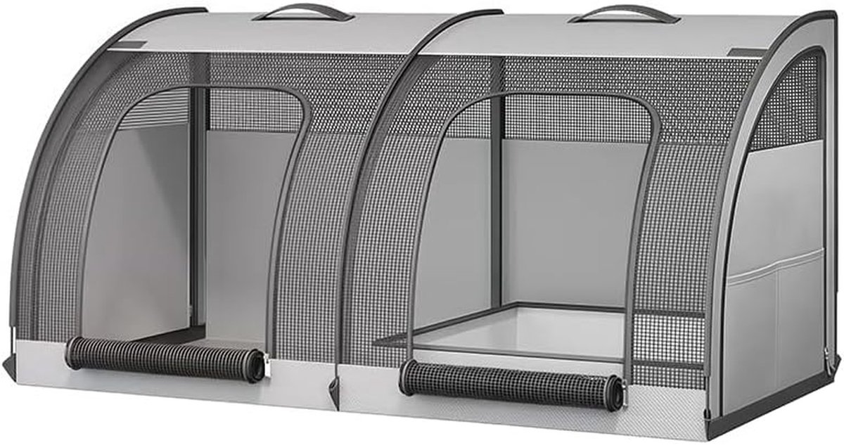 Autotent Huisdieren - Reishondenhok Bench - Veilig Reizen - Uitneembare Scheidingswand - Dubbele Bench - Grijs