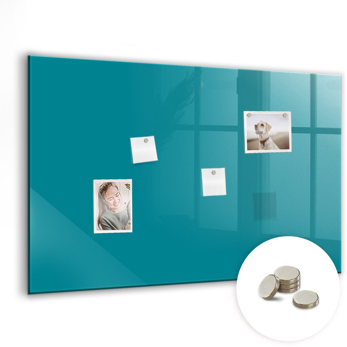 Coloray Glazen Magneetbord - Magnetisch Bord Kleur: donker marineblauw - 90x60 cm - Maritiem Magneetbord - Magnetic Board - Magnetisch Wandbord