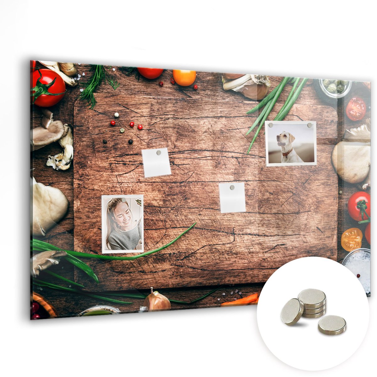 Coloray Glazen Magneetbord - Magnetisch Bord Koffiebonen - 90x60 cm - Bruin Magneetbord - Magnetic Board - Keuken Decoratie