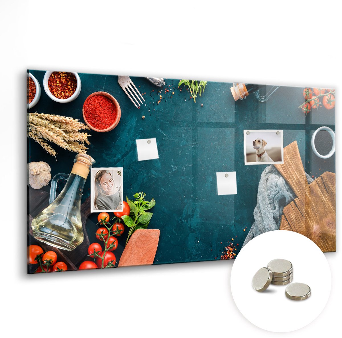 Coloray Glazen Magneetbord - Magnetisch Bord Abstracte inscripties - 120x60 cm - Veelkleurig Magneetbord - Magnetic Board - Woonkamer Decoratie