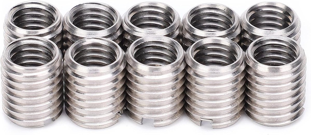 SnelShoppen - 10 Stuks Draad Reparatie Huls M10 Naar M8 Draad Reducer Moer Invoegstukken, Mannelijke en Vrouwelijke Reducer Voor Meerdere Toepassingen