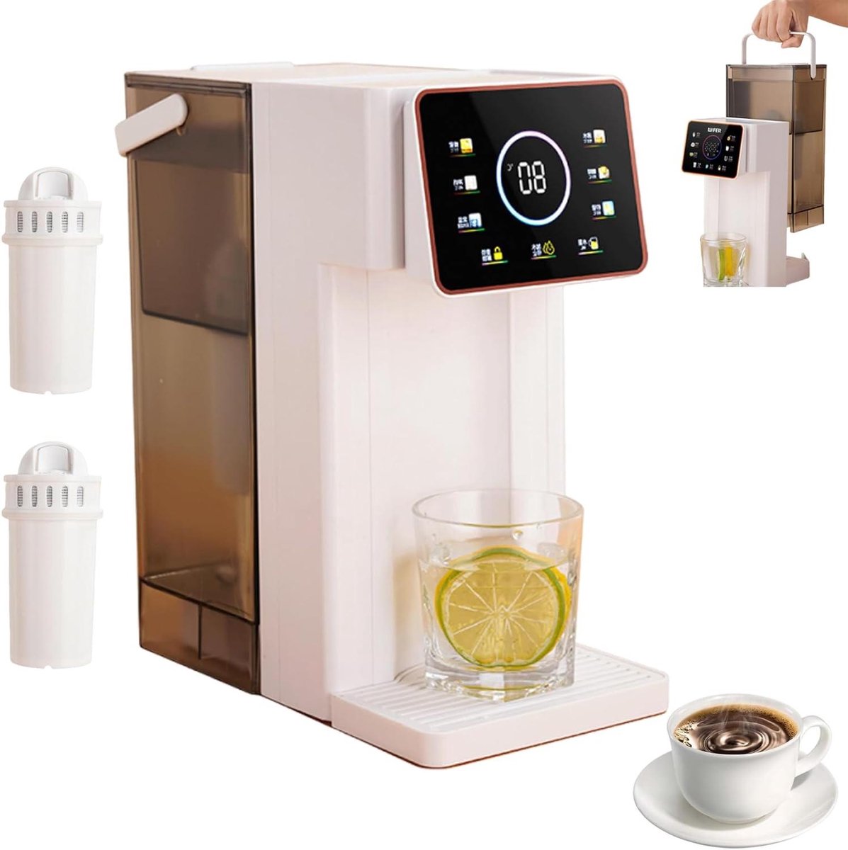 Warmwaterdispenser - Waterdispenser - Direct Warme Dranken - Snelle Verwarming - 3 Liter Tank - Wit